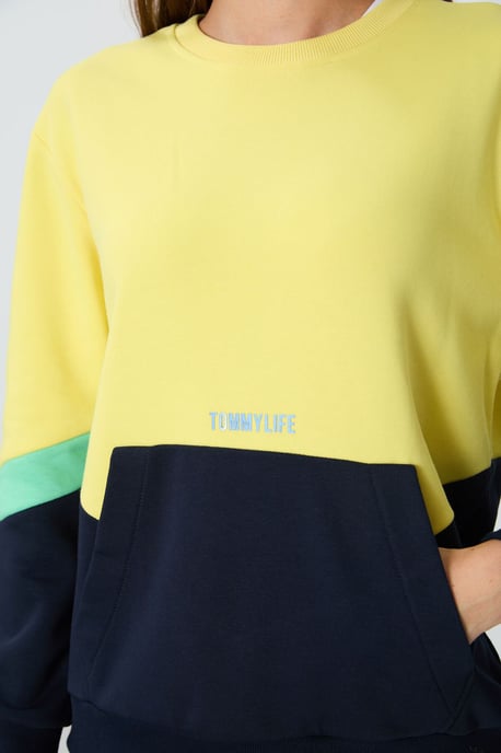 Overmaat Color-Blocked Crewneck Sweatshirt - Image 2