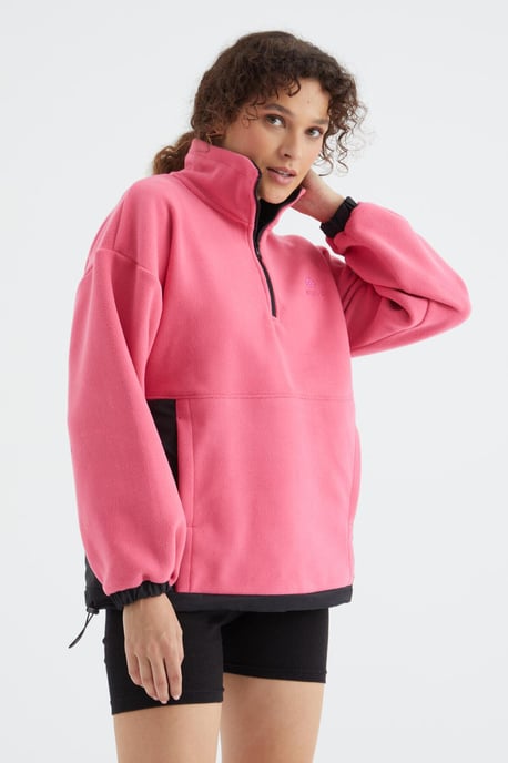 Oversized Half-zip Pluche Sweatshirt - Image 3