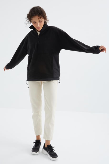 Oversized Half-zip Pluche Sweatshirt - Image 2