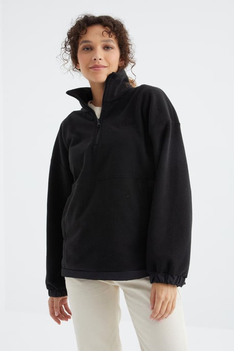 Oversized Half-zip Pluche Sweatshirt - Image 3