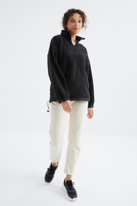 Oversized Half-zip Pluche Sweatshirt - Image 4