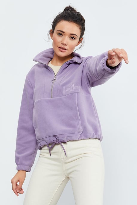 Oversized Half-zip Plush Sweatshirt - Image 3