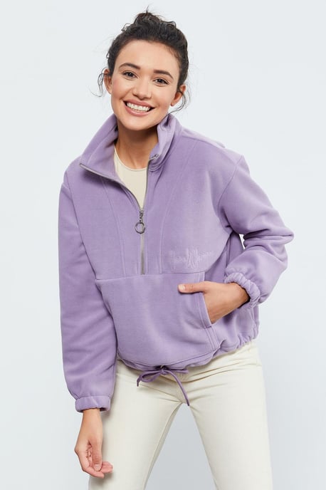 Oversized Half-zip Plush Sweatshirt - Image 5