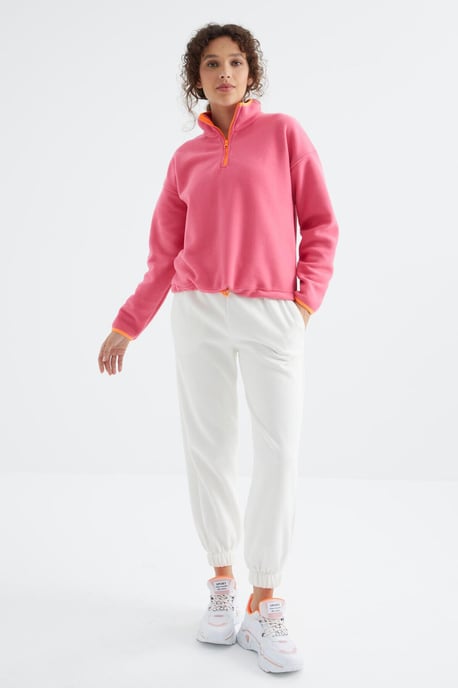 Oversized Pluche Halflange Rits Sweater - Image 6