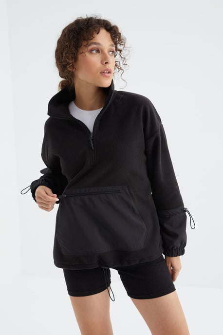 Overmaatse Pluche Half-Zip Sweater - Image 2