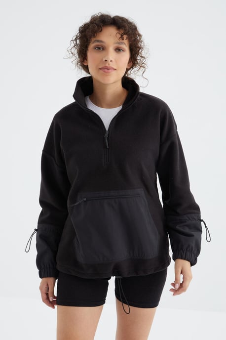 Overmaatse Pluche Half-Zip Sweater - Image 4