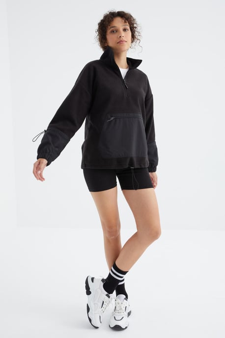 Overmaatse Pluche Half-Zip Sweater - Image 5