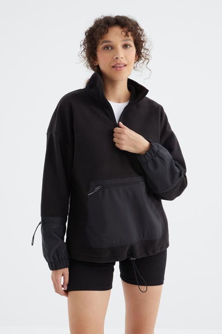 Overmaatse Pluche Half-Zip Sweater - Image 6