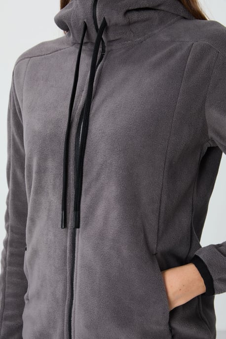 Women's Plush Zip-up Hooded Sweatshirt - Image 5