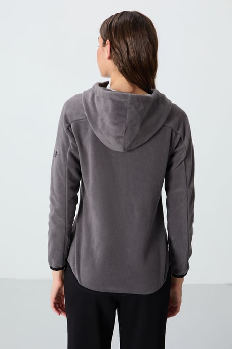 Women's Plush Zip-up Hooded Sweatshirt - Image 6