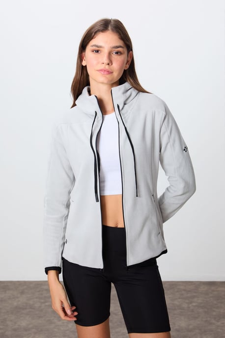 Women's Plush Zip-up Hooded Sweatshirt - Image 2