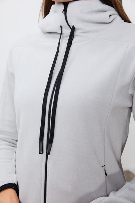 Women's Plush Zip-up Hooded Sweatshirt - Image 3