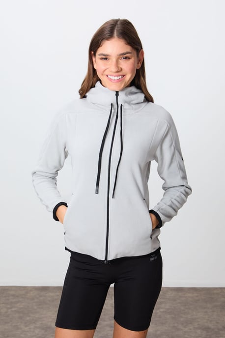 Women's Plush Zip-up Hooded Sweatshirt - Image 6