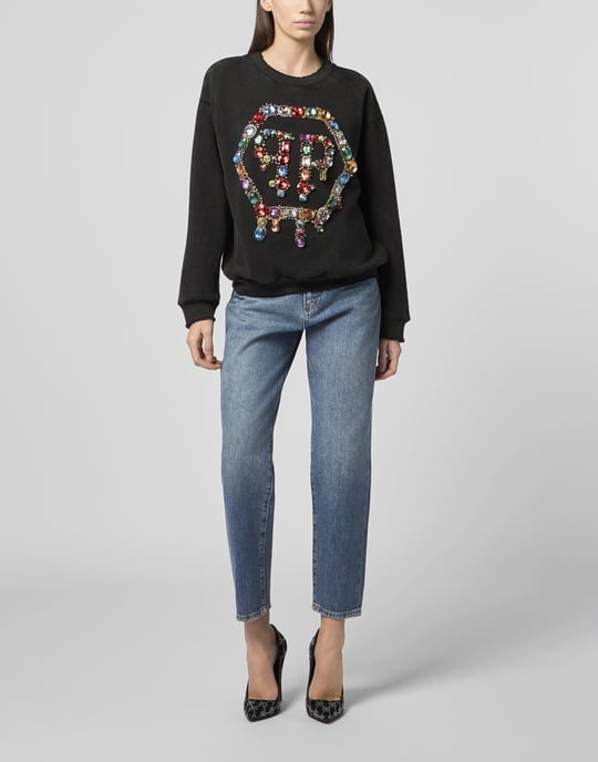 Open Back Sweatshirt Hexagon Stones Hexagon - Image 4