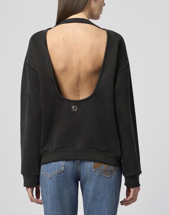 Open Back Sweatshirt Hexagon Stones Hexagon - Image 5