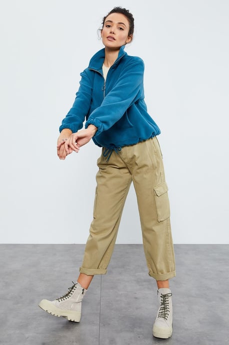 Oversized Half-zip Pluche Sweater - Image 2
