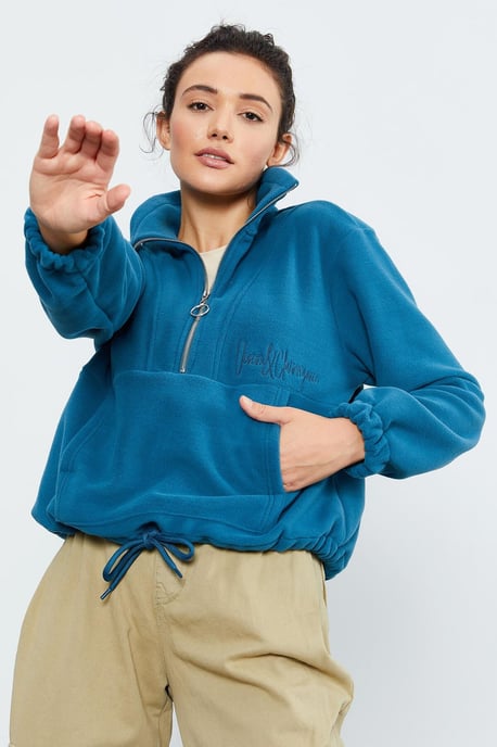 Oversized Half-zip Pluche Sweater - Image 3