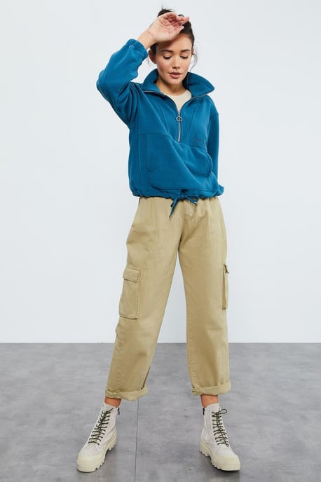 Oversized Half-zip Pluche Sweater - Image 4