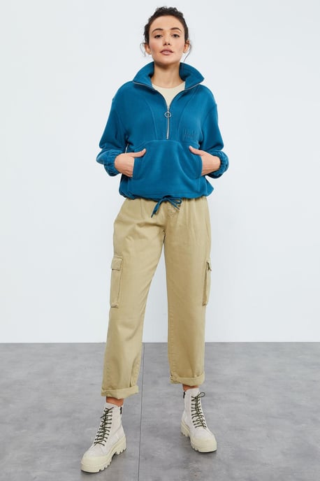 Oversized Half-zip Pluche Sweater - Image 6