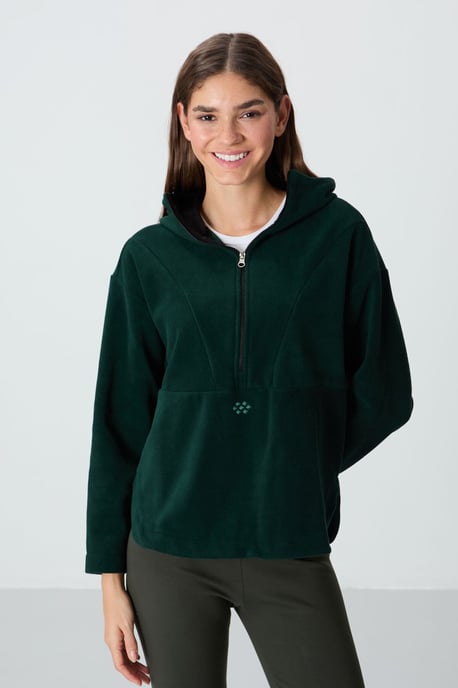 Oversized Pluche Half-rits Hoodie - Image 3