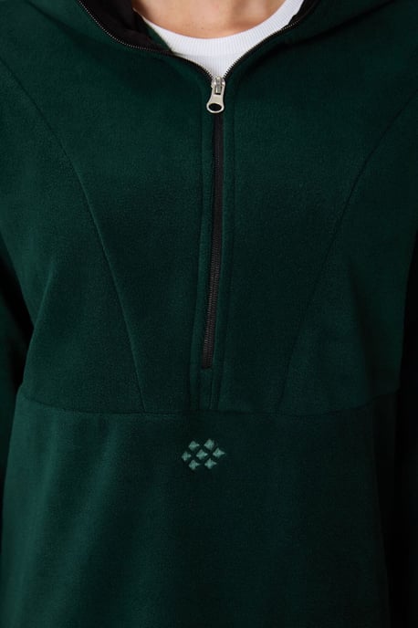 Oversized Pluche Half-rits Hoodie - Image 4