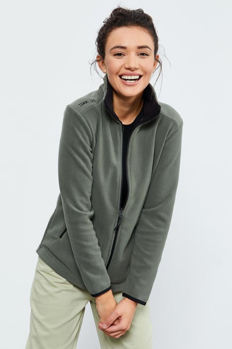 Dames Pluche Rits-Voorkant Sweater - Image 3