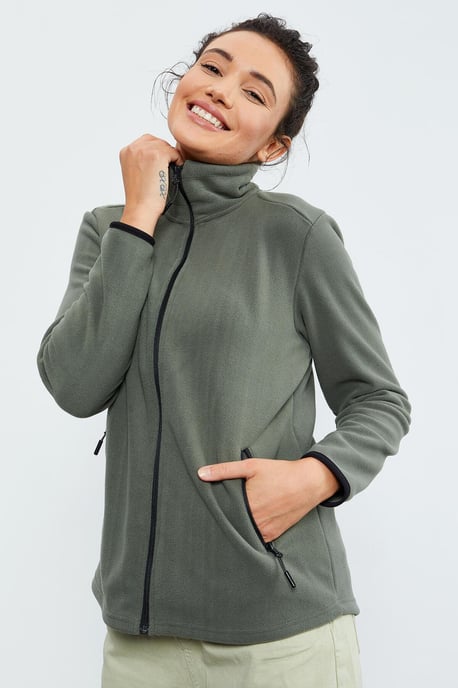 Dames Pluche Rits-Voorkant Sweater - Image 5