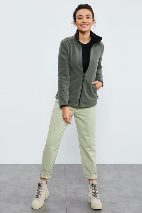 Dames Pluche Rits-Voorkant Sweater - Image 6