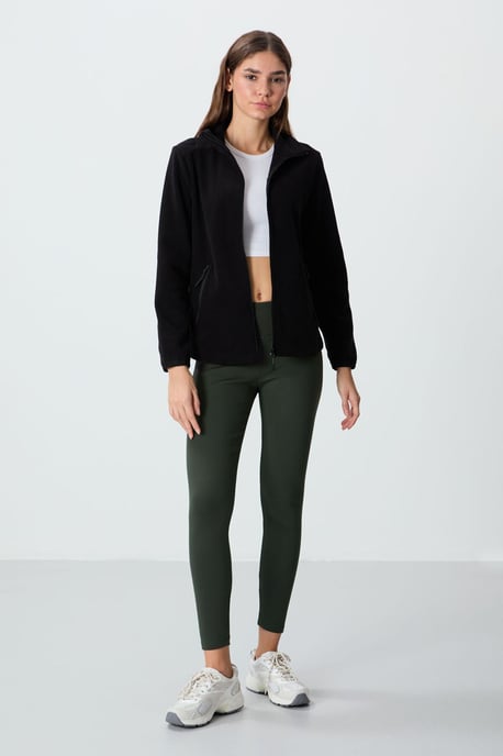 Dames Pluche Rits-Voorkant Sweatshirt - Image 2