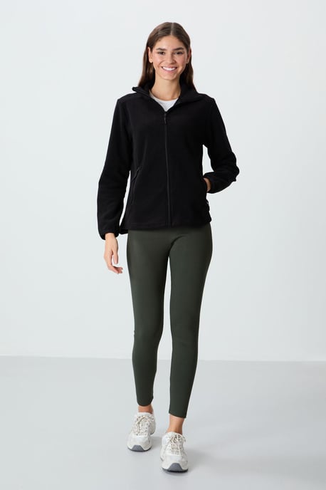 Dames Pluche Rits-Voorkant Sweatshirt - Image 4