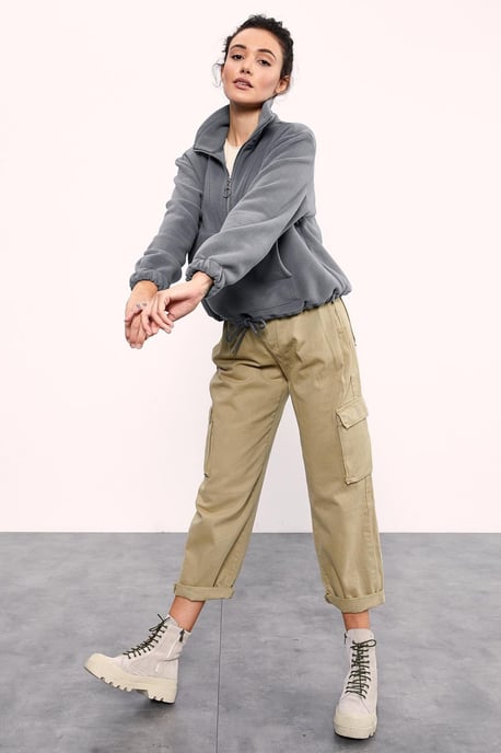 Oversized Half-zip Plush Sweatshirt - Image 5