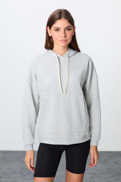 Överdimensionerad hooded sweatshirt med ficka - Image 4