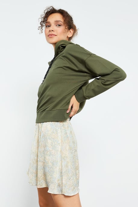Ontspannen Hoodie Sweatshirt met Strikdetail - Image 5