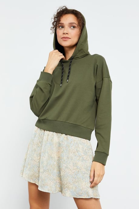 Ontspannen Hoodie Sweatshirt met Strikdetail - Image 6
