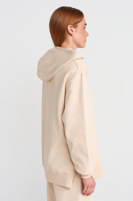 Överdimensionerad bomullszippar hoodie-tröja - Image 2