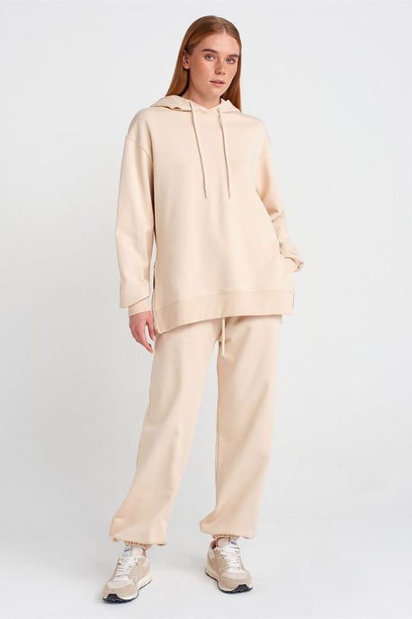 Överdimensionerad bomullszippar hoodie-tröja - Image 3