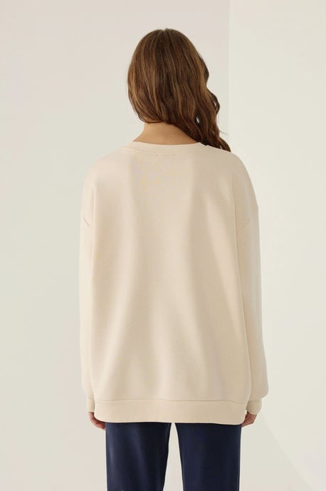 Oversized Printed Crew Neck Sweatshirt - Image 5