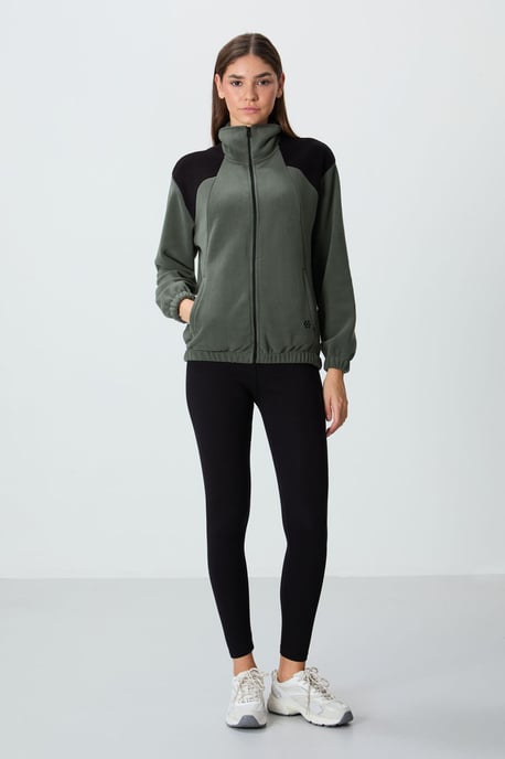 Oversized Color Block Half-Zip Sweatshirt - Image 2