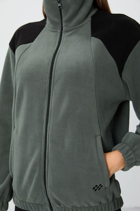 Oversized Color Block Half-Zip Sweatshirt - Image 4