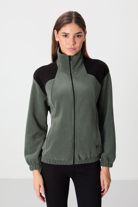 Oversized Color Block Half-Zip Sweatshirt - Image 5