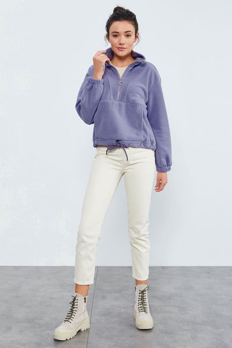 Oversized Half-zip Pluche Sweatshirt - Image 2