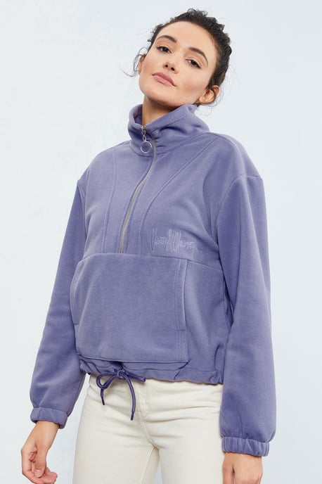 Oversized Half-zip Pluche Sweatshirt - Image 3