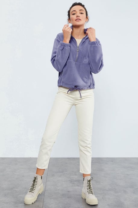 Oversized Half-zip Pluche Sweatshirt - Image 4