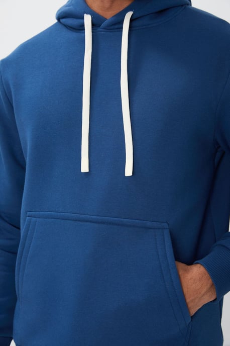 Men's Solid Hooded Sweatshirt With Pocket - Image 6