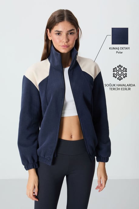 Överdimensionerad Color Block Halvdraget Sweatshirt - Image 2