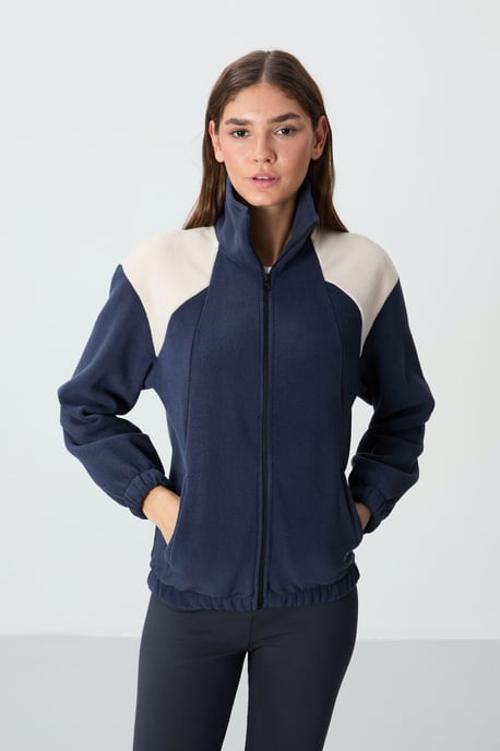 Överdimensionerad Color Block Halvdraget Sweatshirt - Image 3