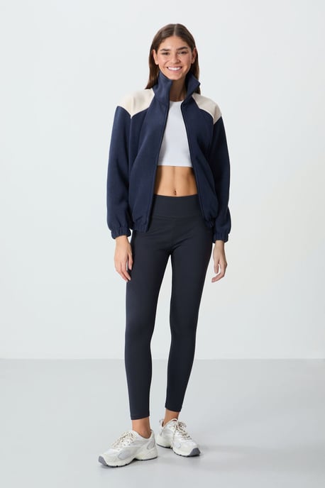 Överdimensionerad Color Block Halvdraget Sweatshirt - Image 4