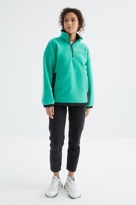Oversized Half-zip Pluche Sweatshirt - Image 3