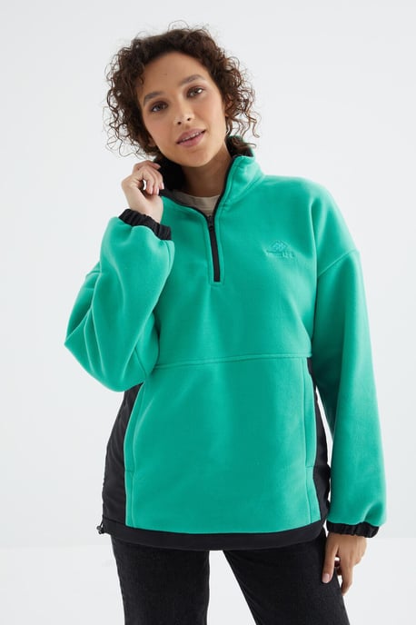 Oversized Half-zip Pluche Sweatshirt - Image 4