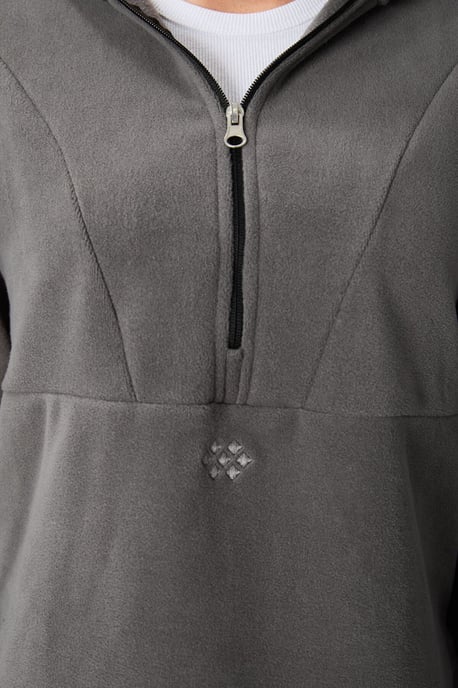 Overgrote Pluche Half-rits Hoody Sweatshirt - Image 5